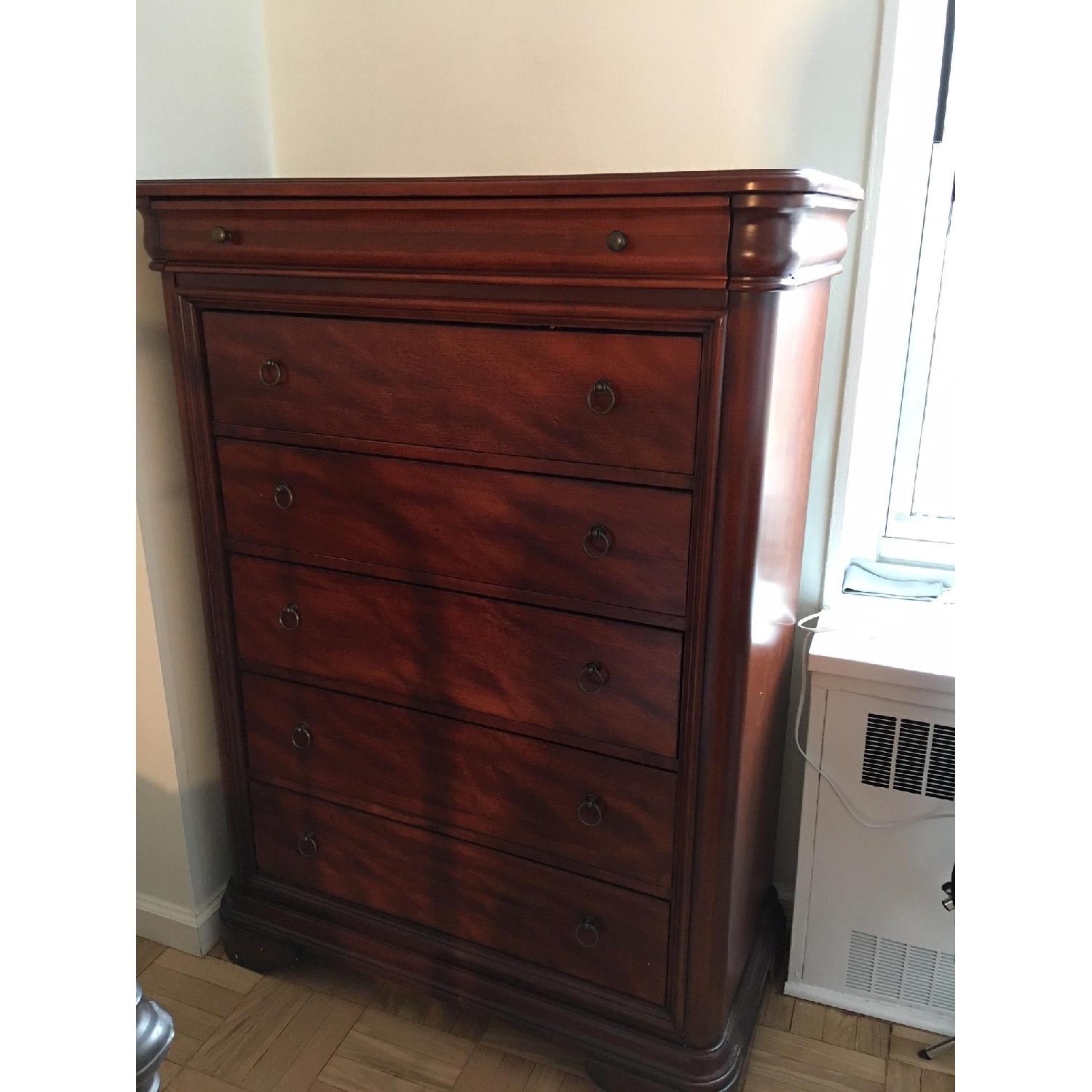 Tall Brown Wood Dresser - image-1
