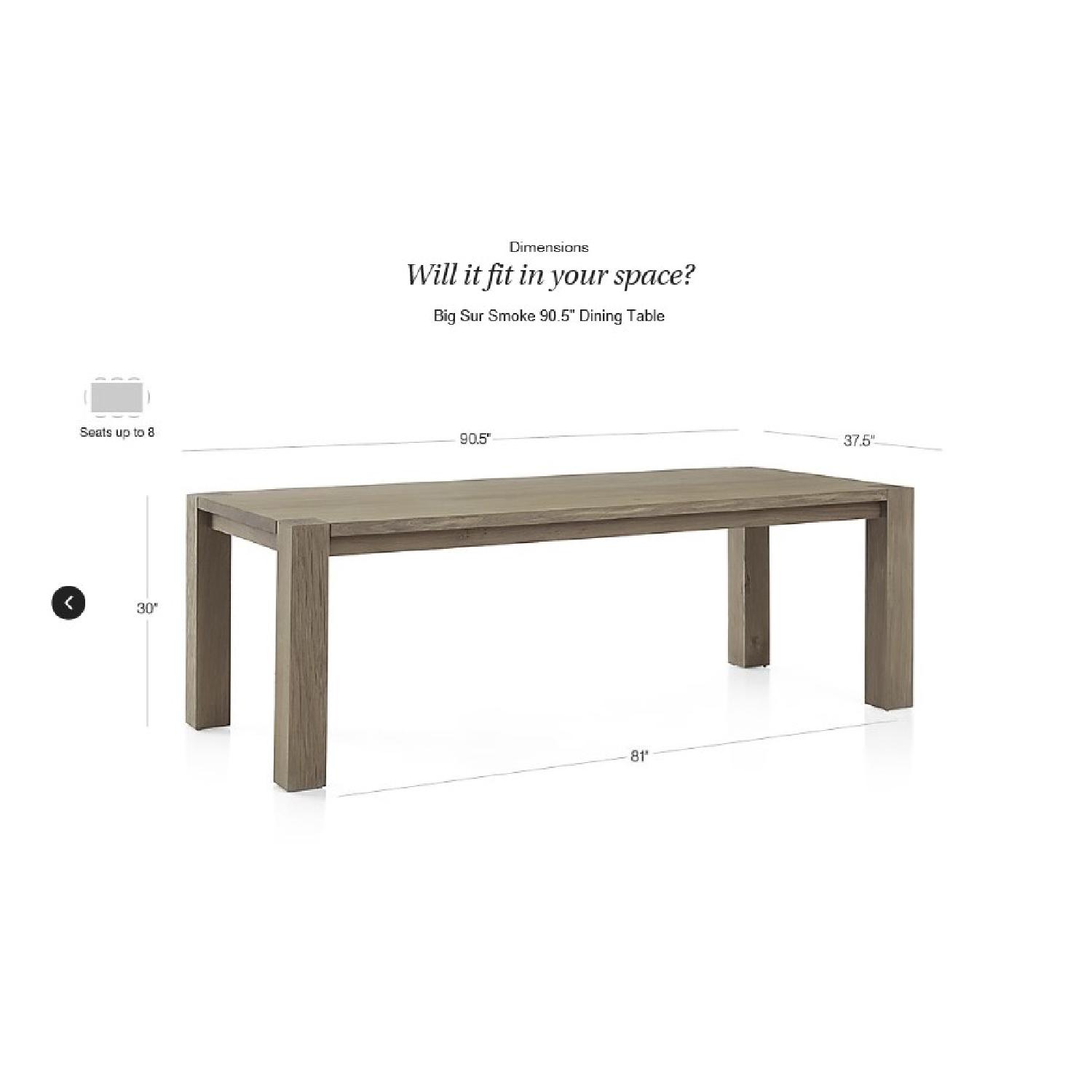 Crate & Barrel Big Sur Smoke Dining Table - image-6