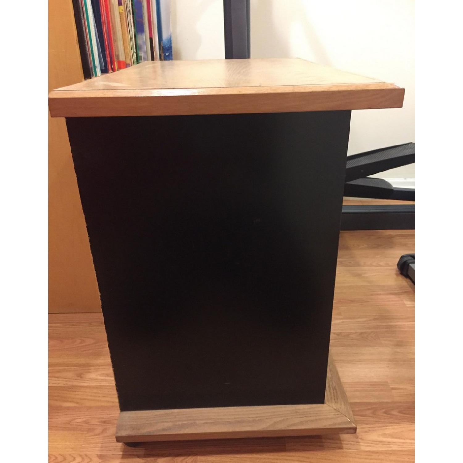 Black Wood Storage Cabinet w/ Glass Doors - image-2