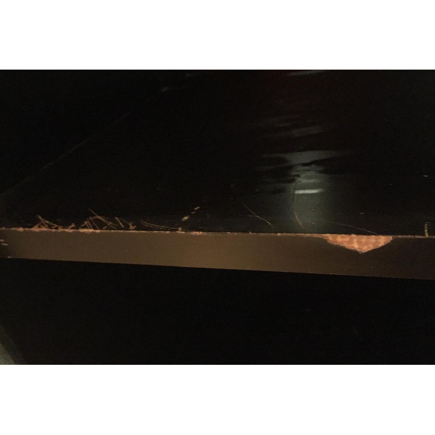 Black Wood Storage Cabinet w/ Glass Doors - image-5