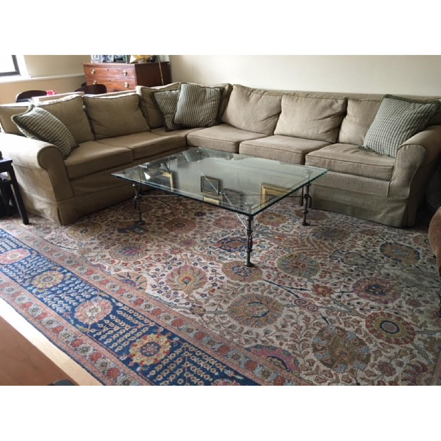 Carlyle Woven Tweed Queen Sleeper Sectional Sofa AptDeco carlyle-woven-tweed-queen-sleeper-sectional-sofa-aptdeco