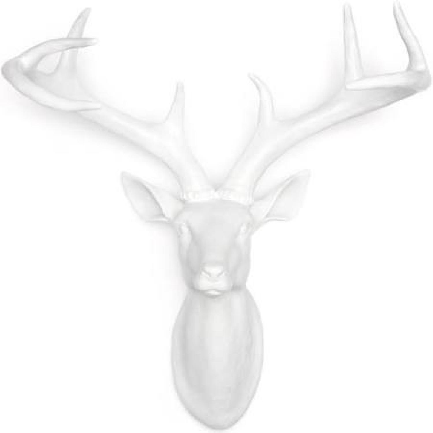 Z Gallerie Ceramic Deer Head in White - image-0