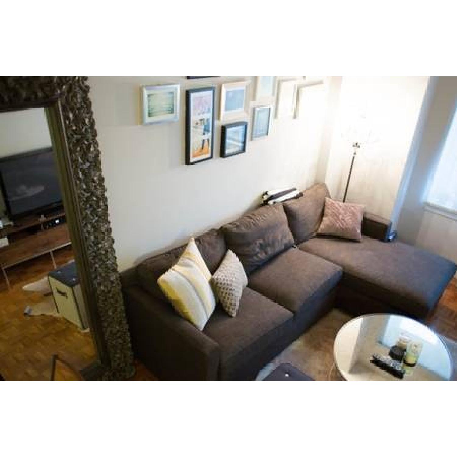 Crate & Barrel Davis 3-Seat Lounger in Darius Graphite - image-1