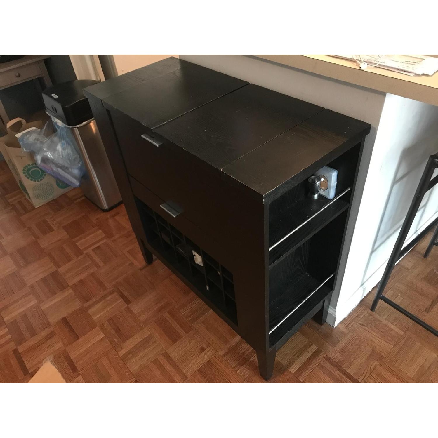 Crate & Barrel Parker Spirits Ebony Wine/Bar Cabinet - image-5