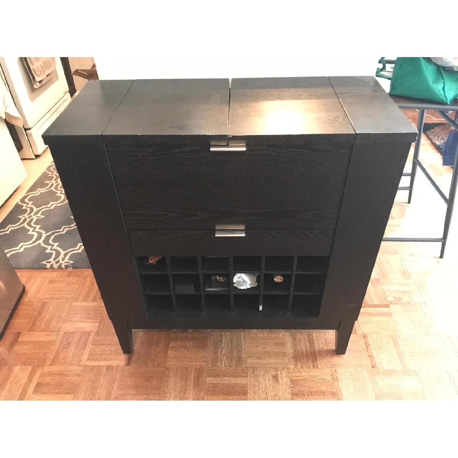 Crate & Barrel Parker Spirits Ebony Wine/Bar Cabinet - image-6
