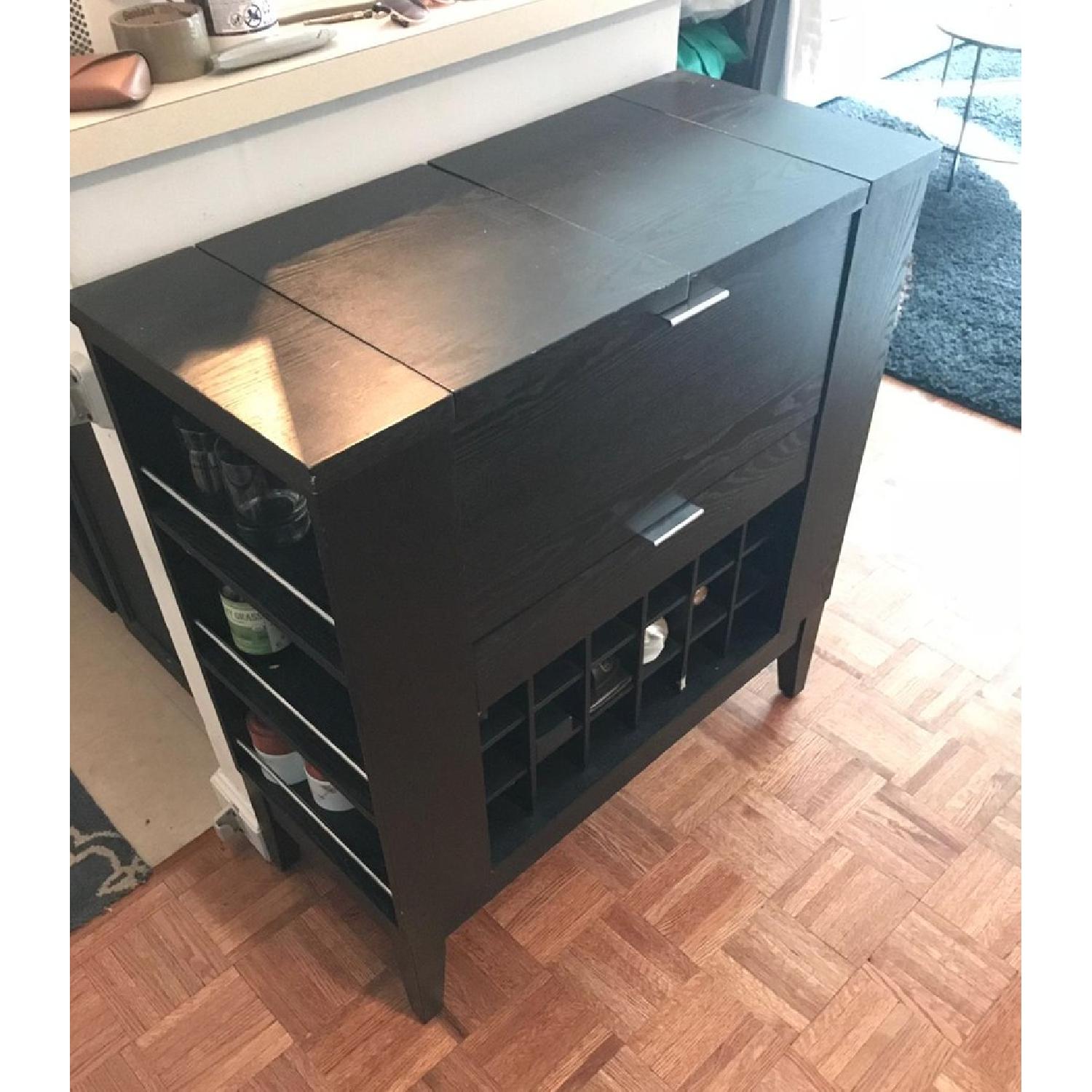 Crate & Barrel Parker Spirits Ebony Wine/Bar Cabinet - image-8