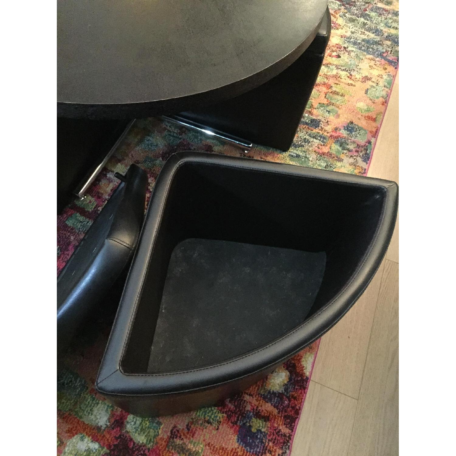 Macy's Round Gas Lift Coffee/Dining Table w/ 4 Ottomans - image-3