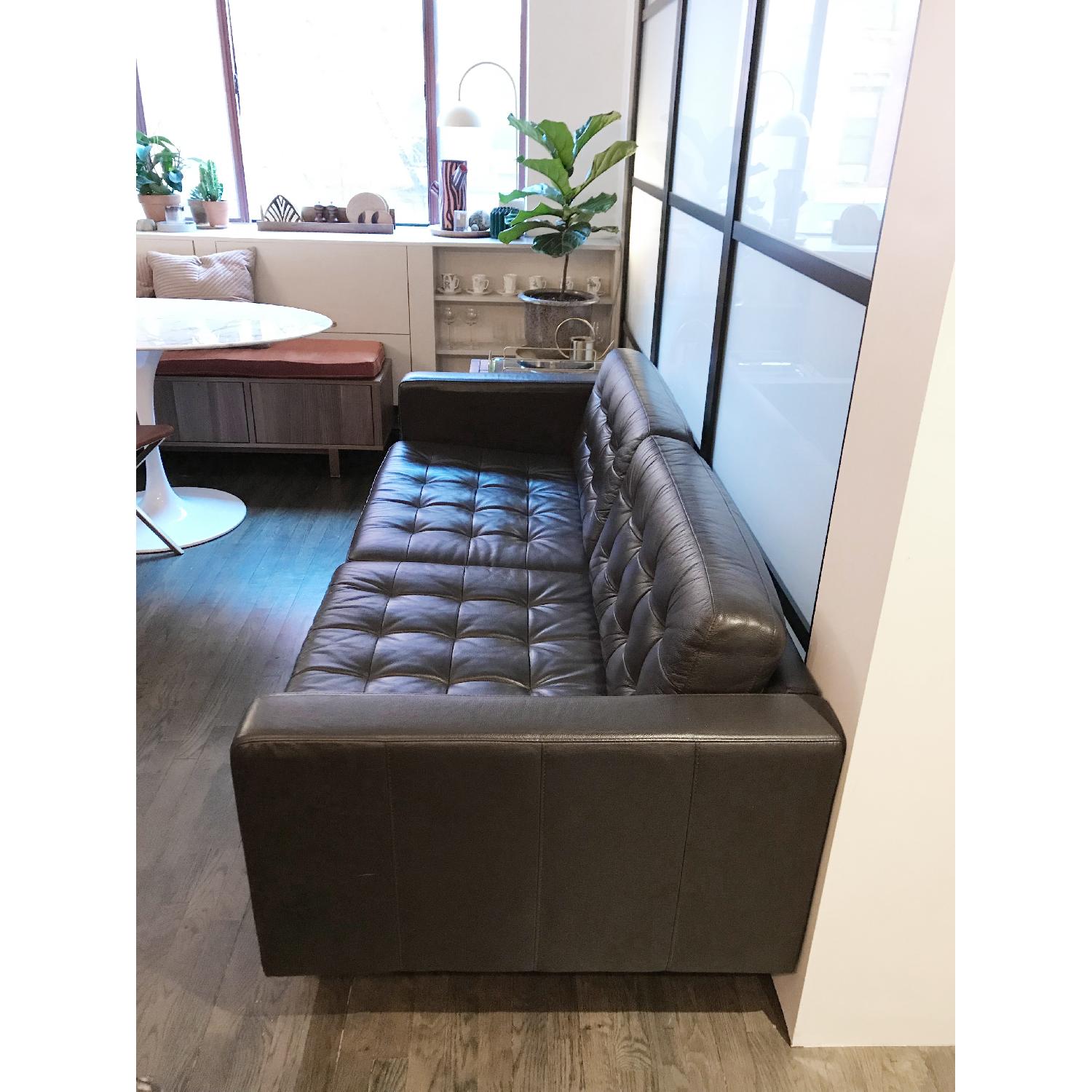 Ikea Landskrona Dark Brown Leather Sofa - image-3