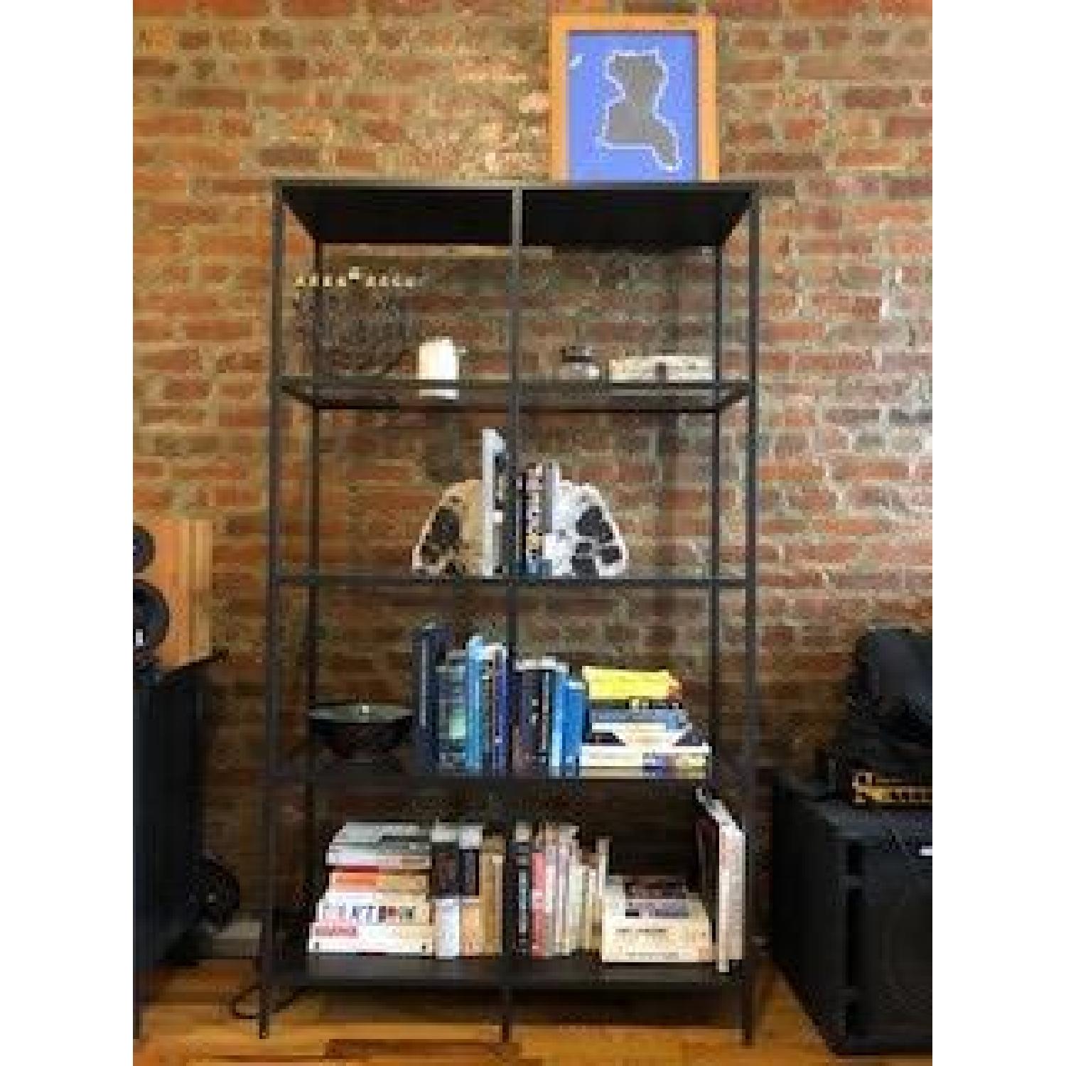 Ikea Metal Bookcase w/ Glass Shelves - image-1