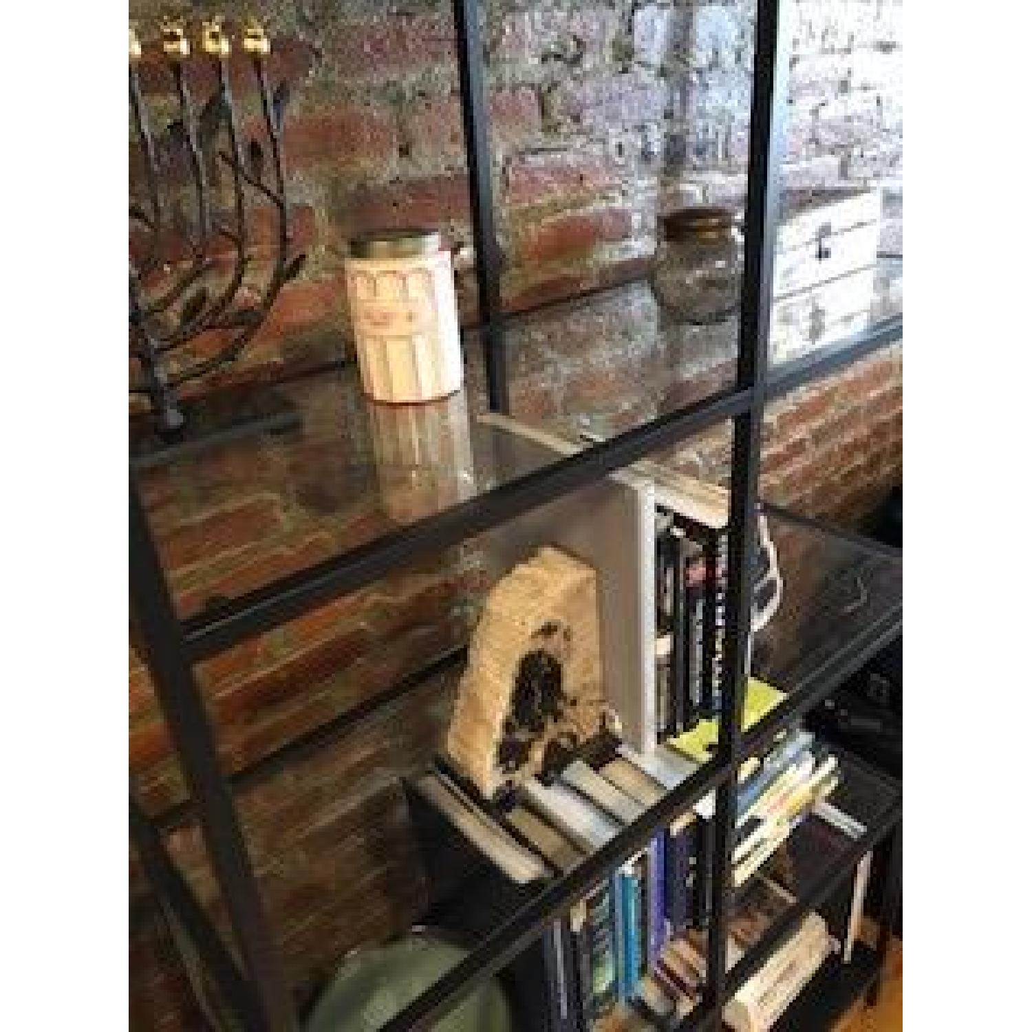 Ikea Metal Bookcase w/ Glass Shelves - image-2