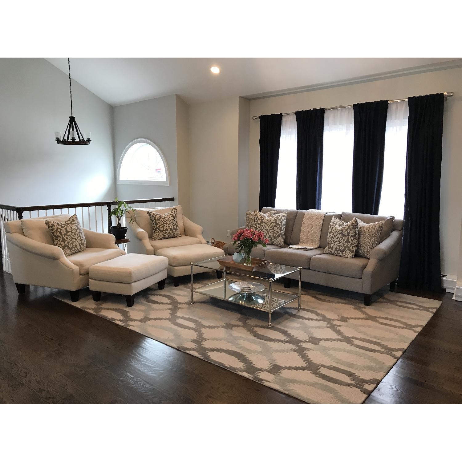 West Elm Grey & Blue Area Rug - image-2