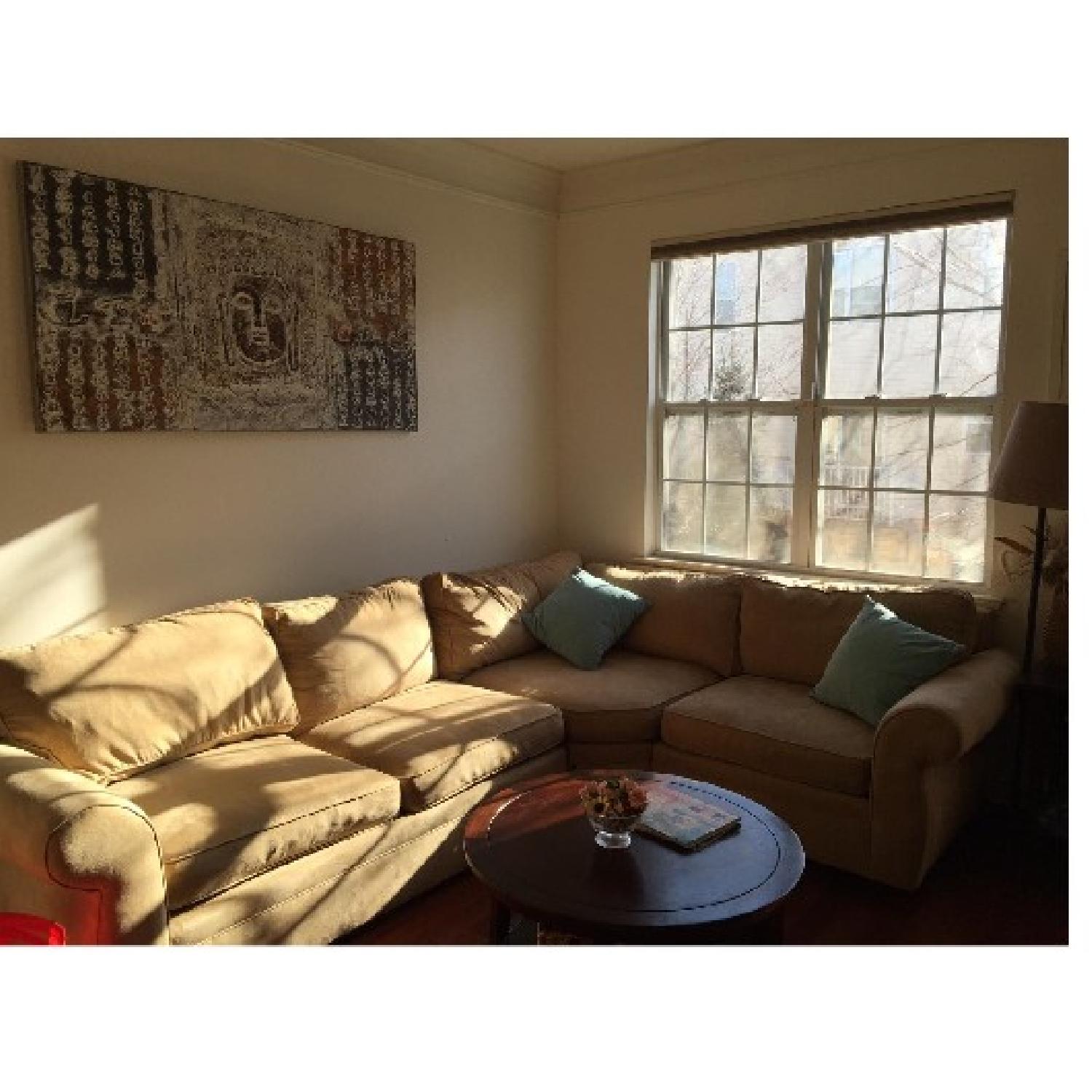 Pottery Barn Pearce Upholstered 3Piece Sectional w/ Wedge AptDeco