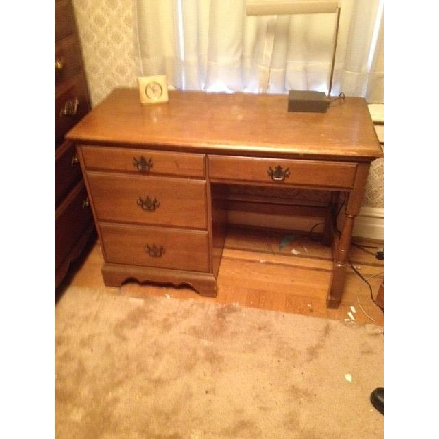 Solid Wood Student Desk w/ 3 Drawers - image-1