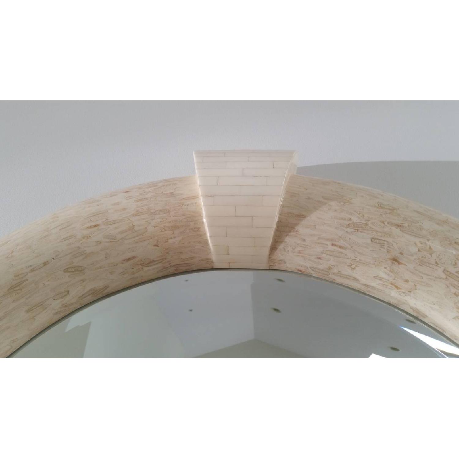 Karl Springer Style Tessellated Round Mirror - image-4