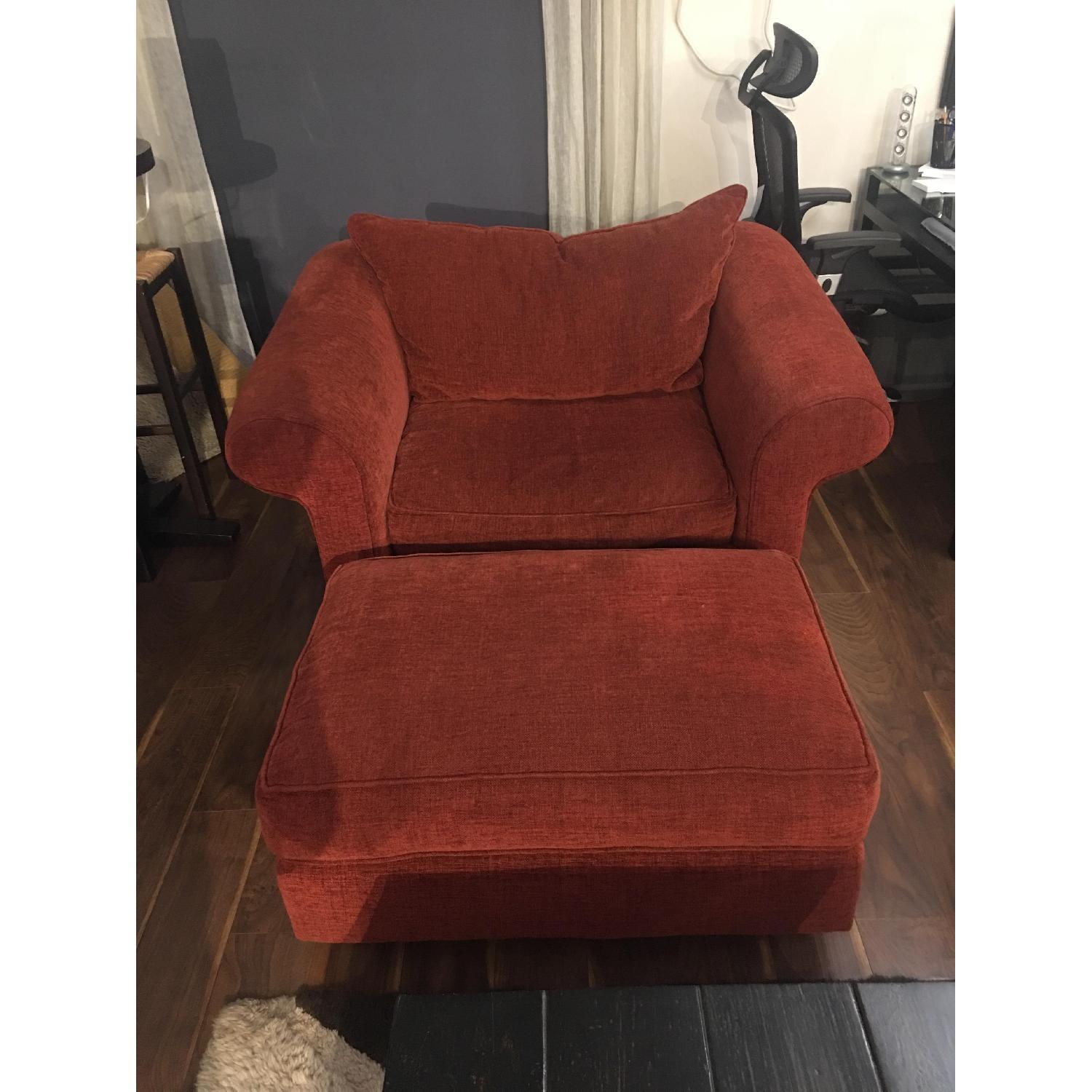 Storehouse Furniture Red Chair and a Half - image-1