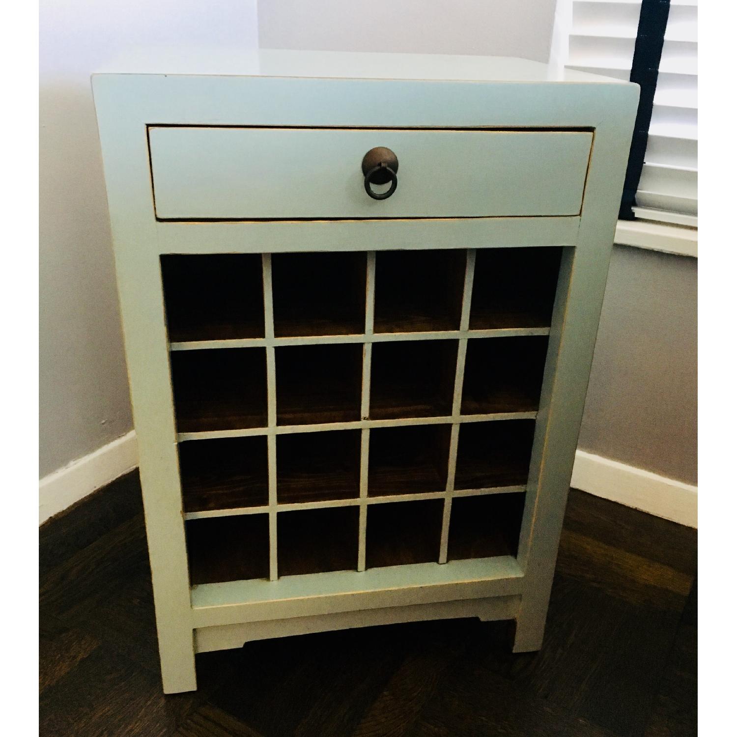 Wood Side Table w/ Wine Rack - image-2