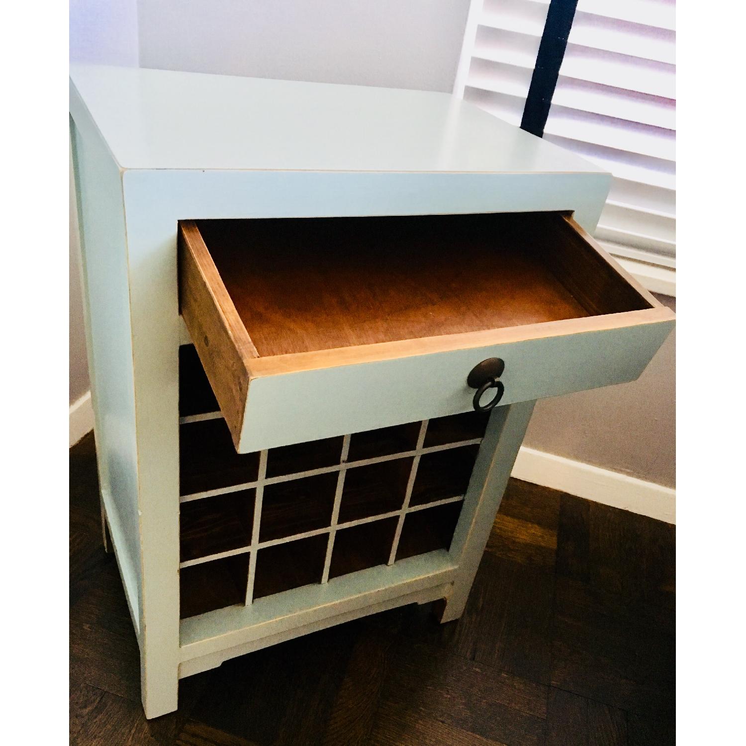 Wood Side Table w/ Wine Rack - image-3