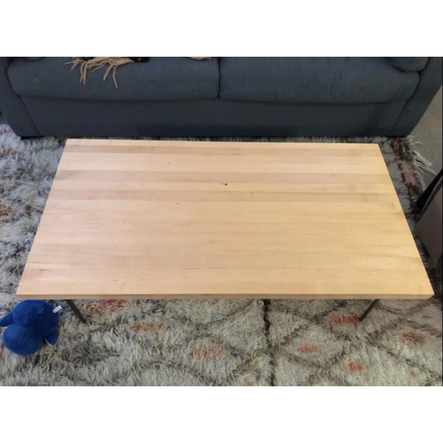 Butcher Block Coffee Table w/ Hairpin Legs - image-1