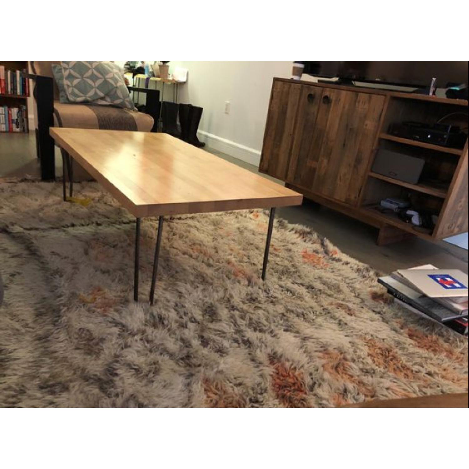 Butcher Block Coffee Table w/ Hairpin Legs - image-3