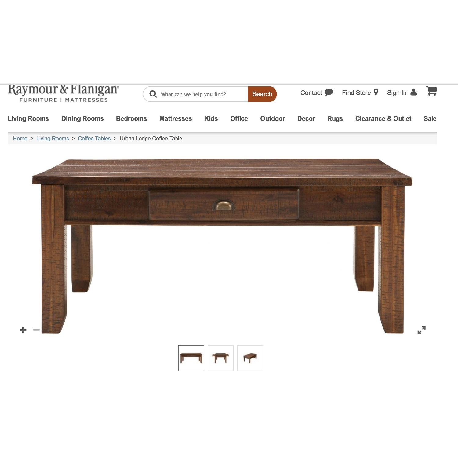 Raymour & Flanigan Urban Lodge Coffee Table in Brown - image-3