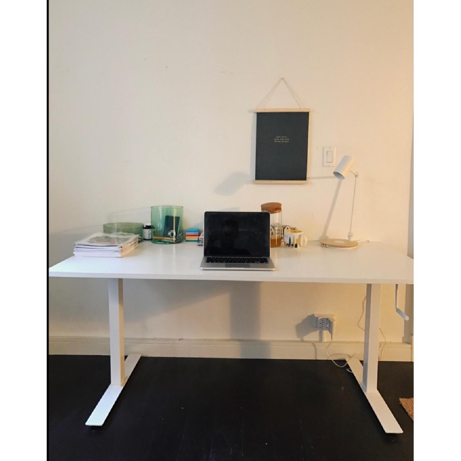 Ikea Skarsta White Desk AptDeco