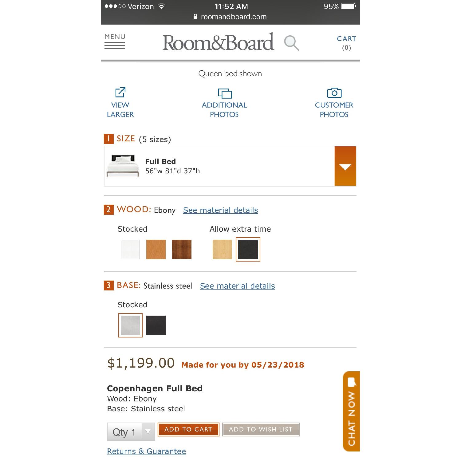 Room & Board Copenhagen Ebony Full Bed - image-1