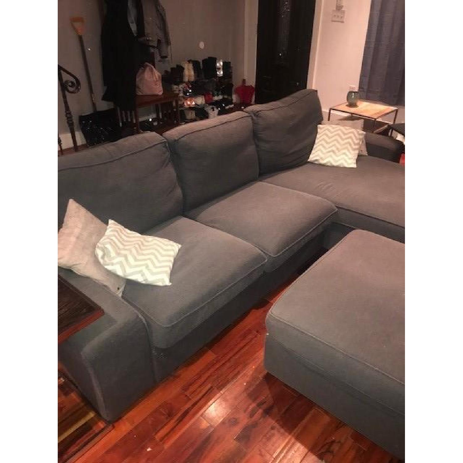 Ikea 2 Piece Sectional Sofa & Ottoman - image-1