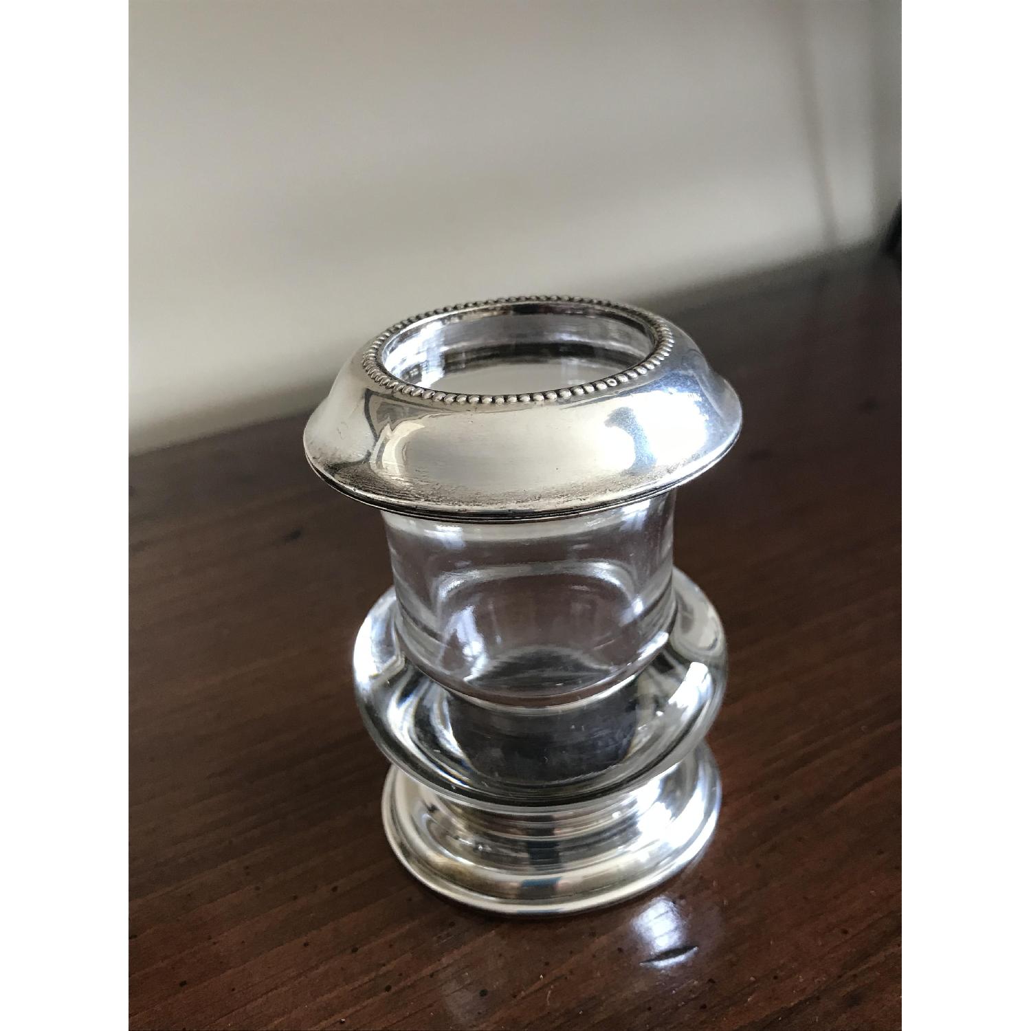 Vintage Frank Whiting Glass/Sterling Silver Toothpick Holder - image-2
