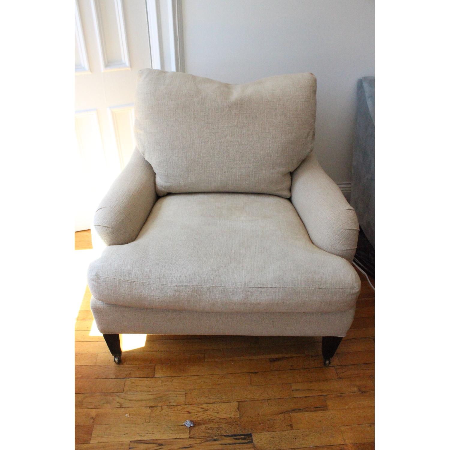 Crate & Barrel Oversized Essex Armchair w/ Casters AptDeco
