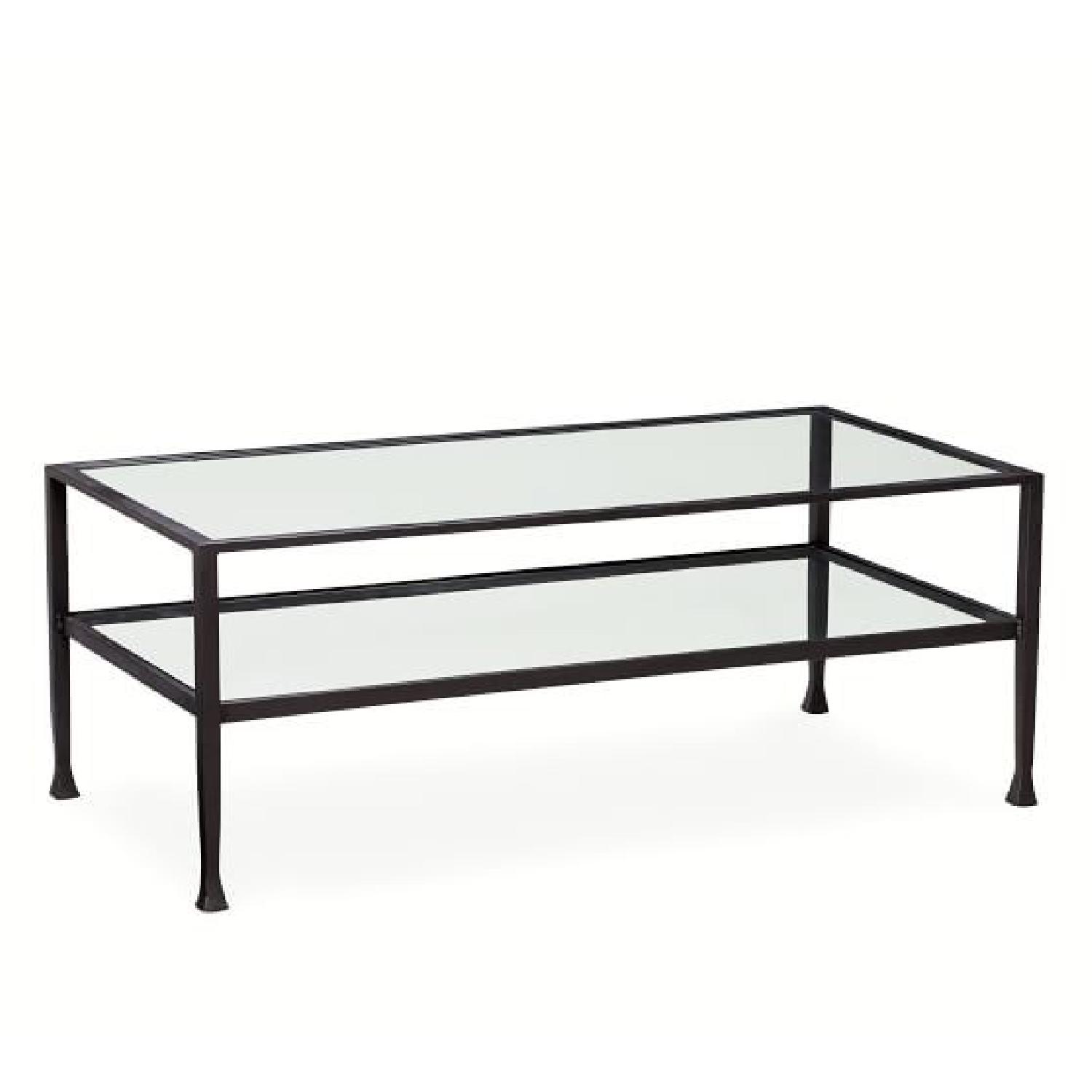Pottery Barn Tanner Rectangular Glass Coffee Table - image-0