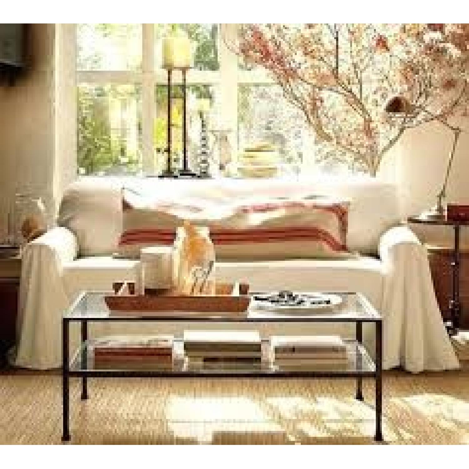 Pottery Barn Tanner Rectangular Glass Coffee Table - image-1