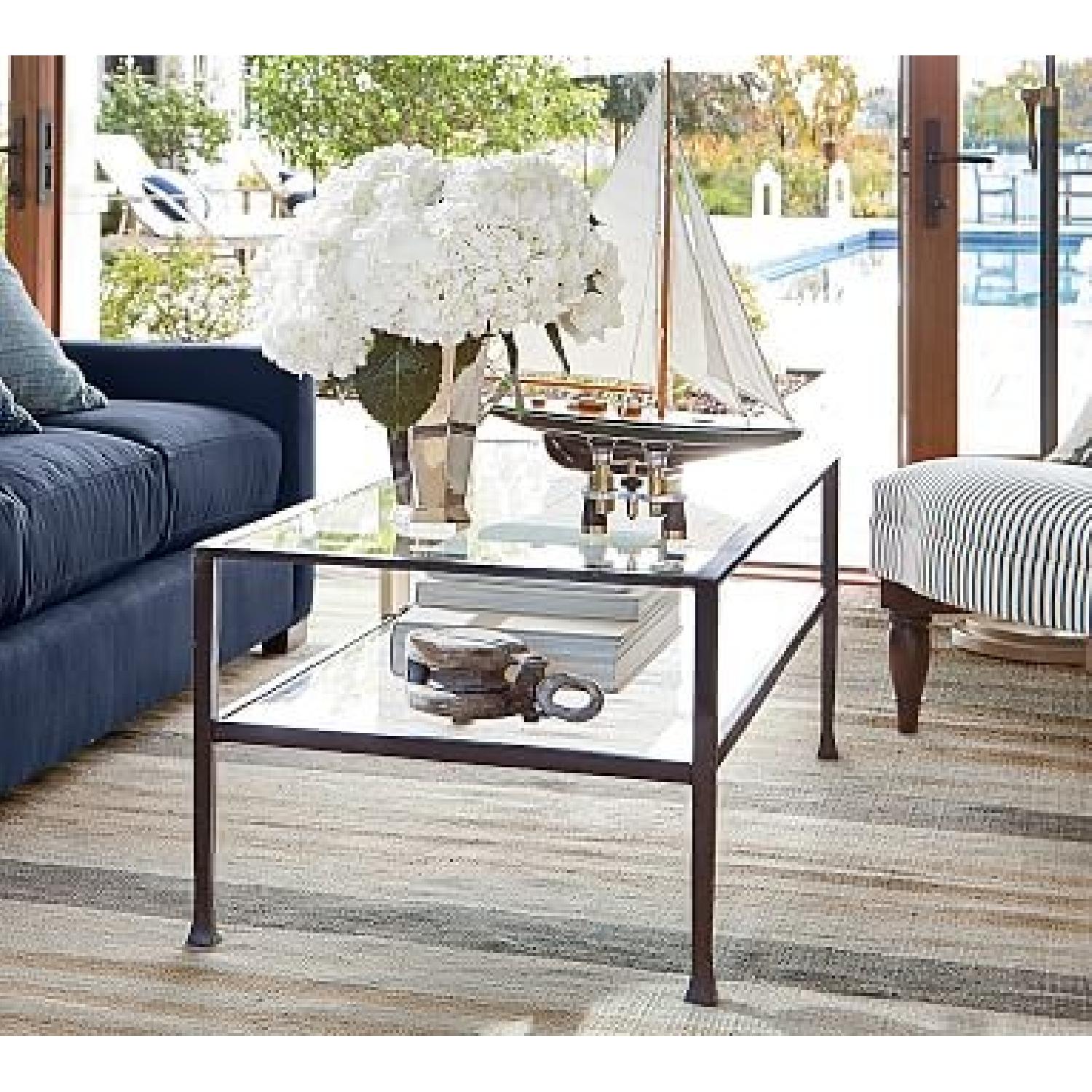 Pottery Barn Tanner Rectangular Glass Coffee Table - image-2