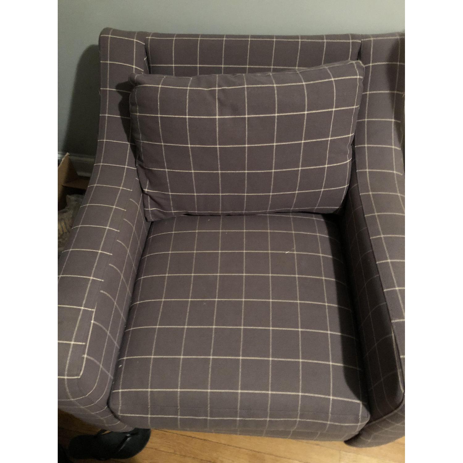 Windowpane Pattern Chair Aria Upholstered Windowpane Chair - AptDeco