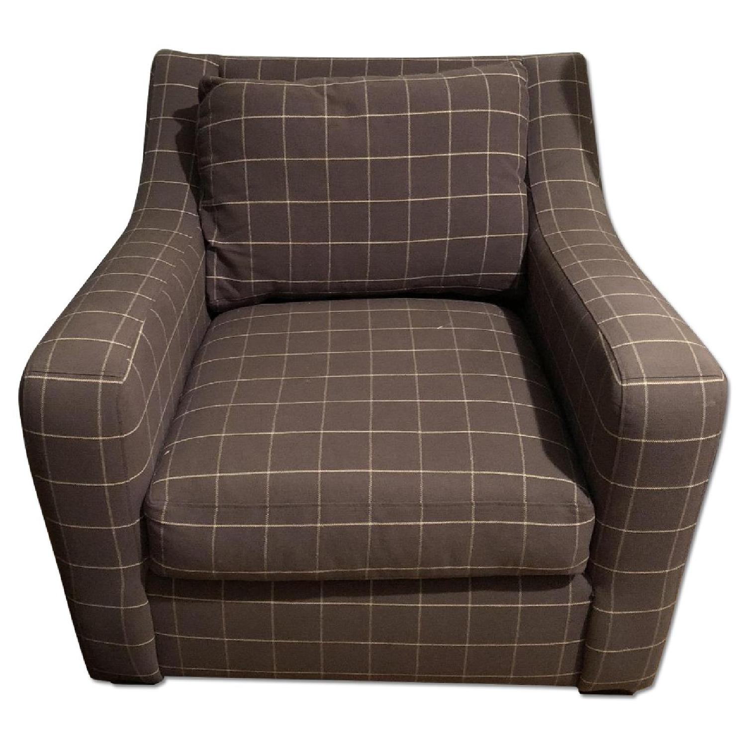 Windowpane Pattern Chair Aria Upholstered Windowpane Chair - AptDeco