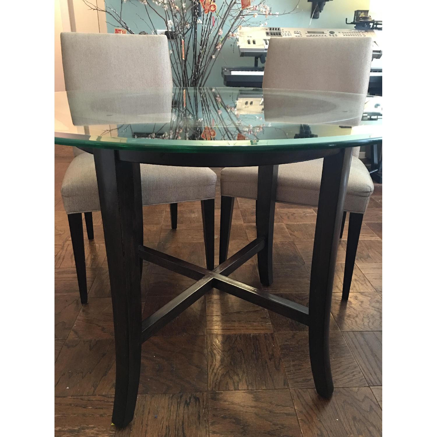 Crate & Barrel Round Glass Dining Room Table - image-4
