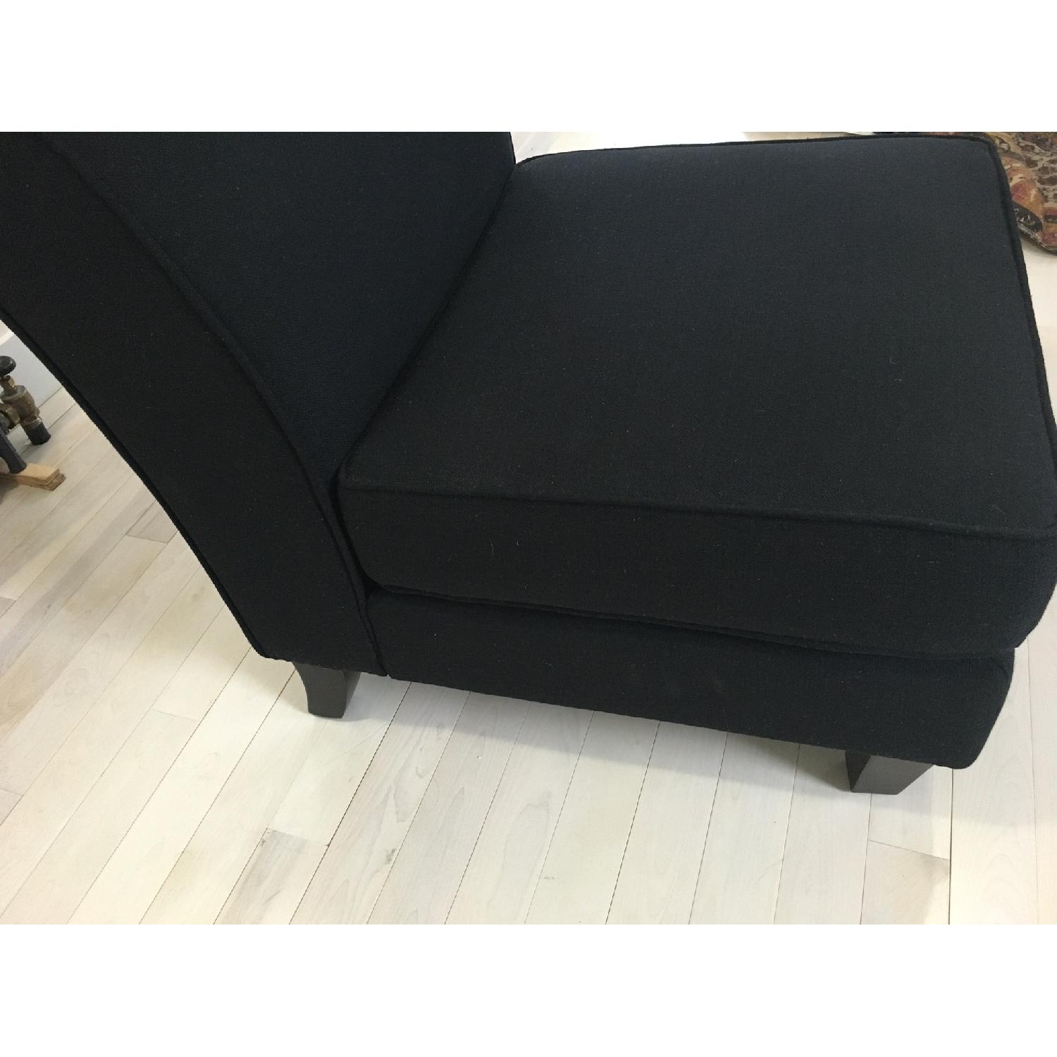 Black Linen Slipper Chair w/ Signature Pillow - image-2