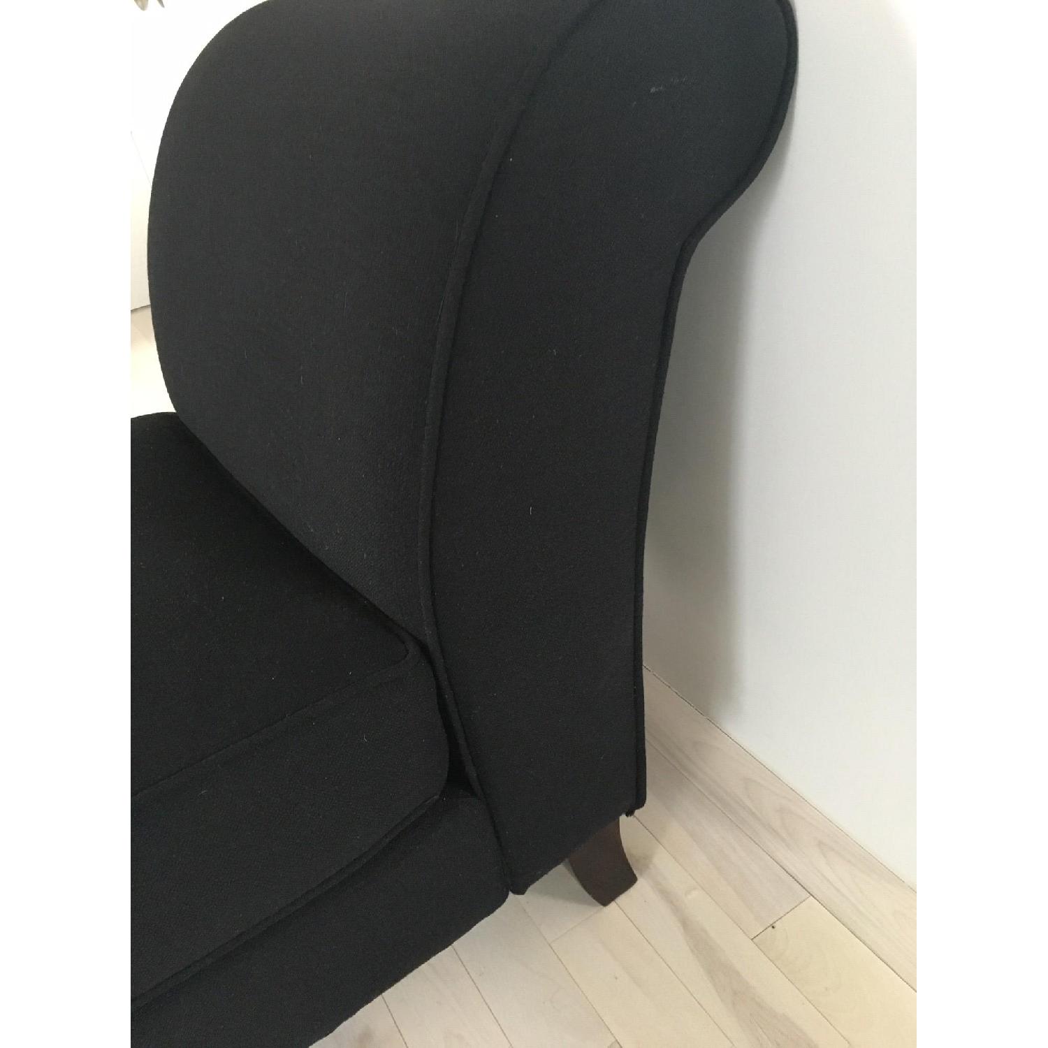 Black Linen Slipper Chair w/ Signature Pillow - image-3