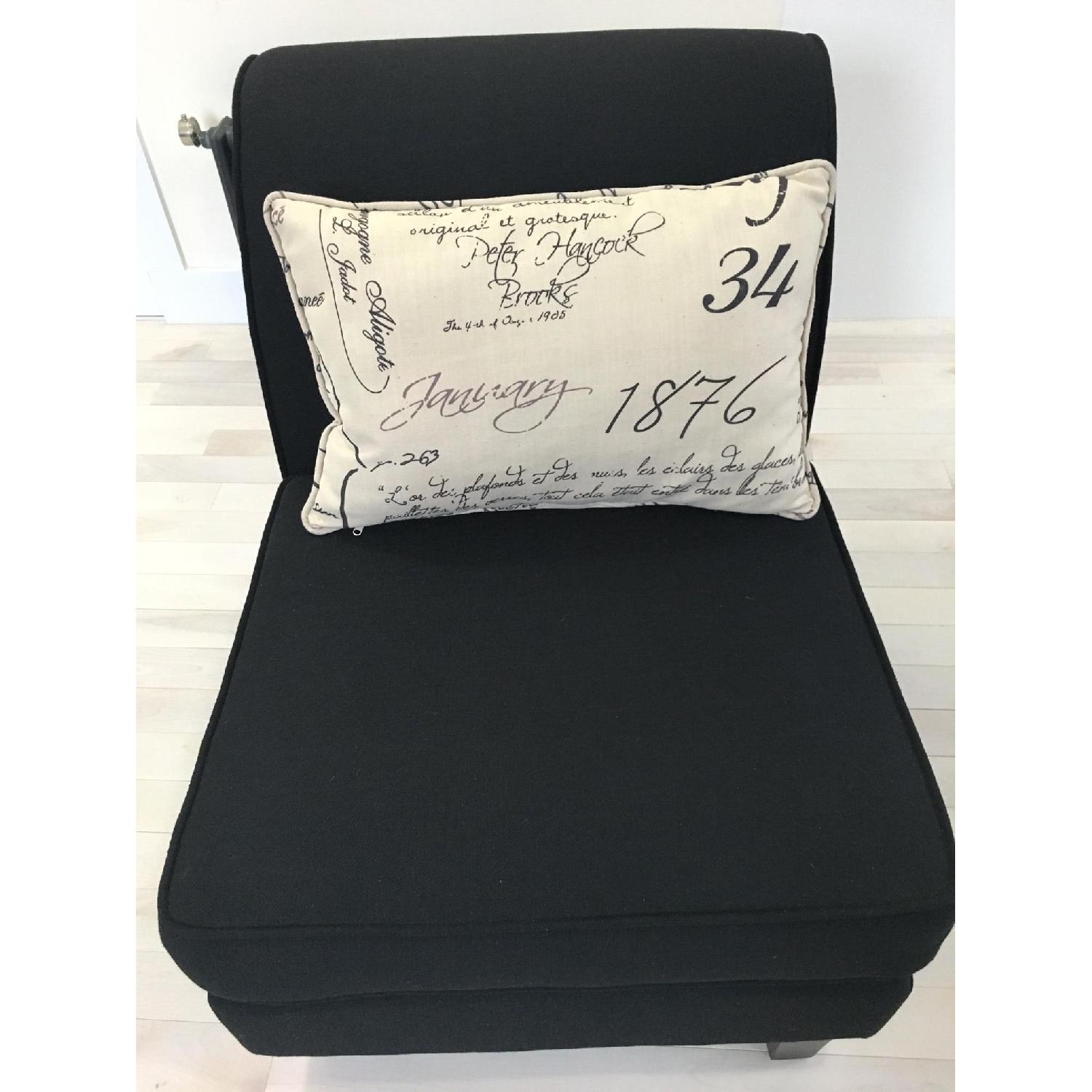 Black Linen Slipper Chair w/ Signature Pillow - image-4