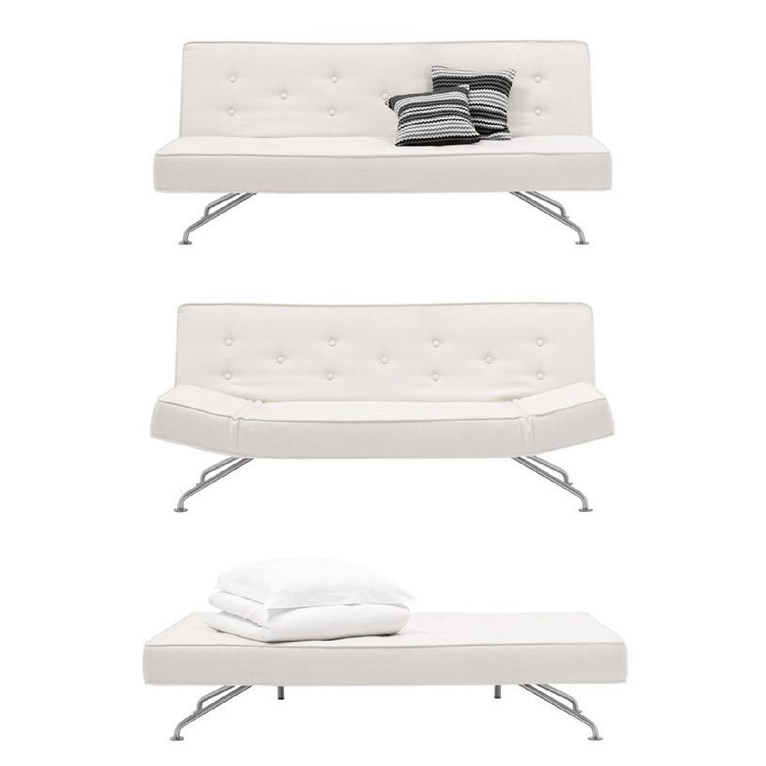 BoConcept Convertible Sofa w/ Matching Ottoman in Dark Gray Tweed - image-1