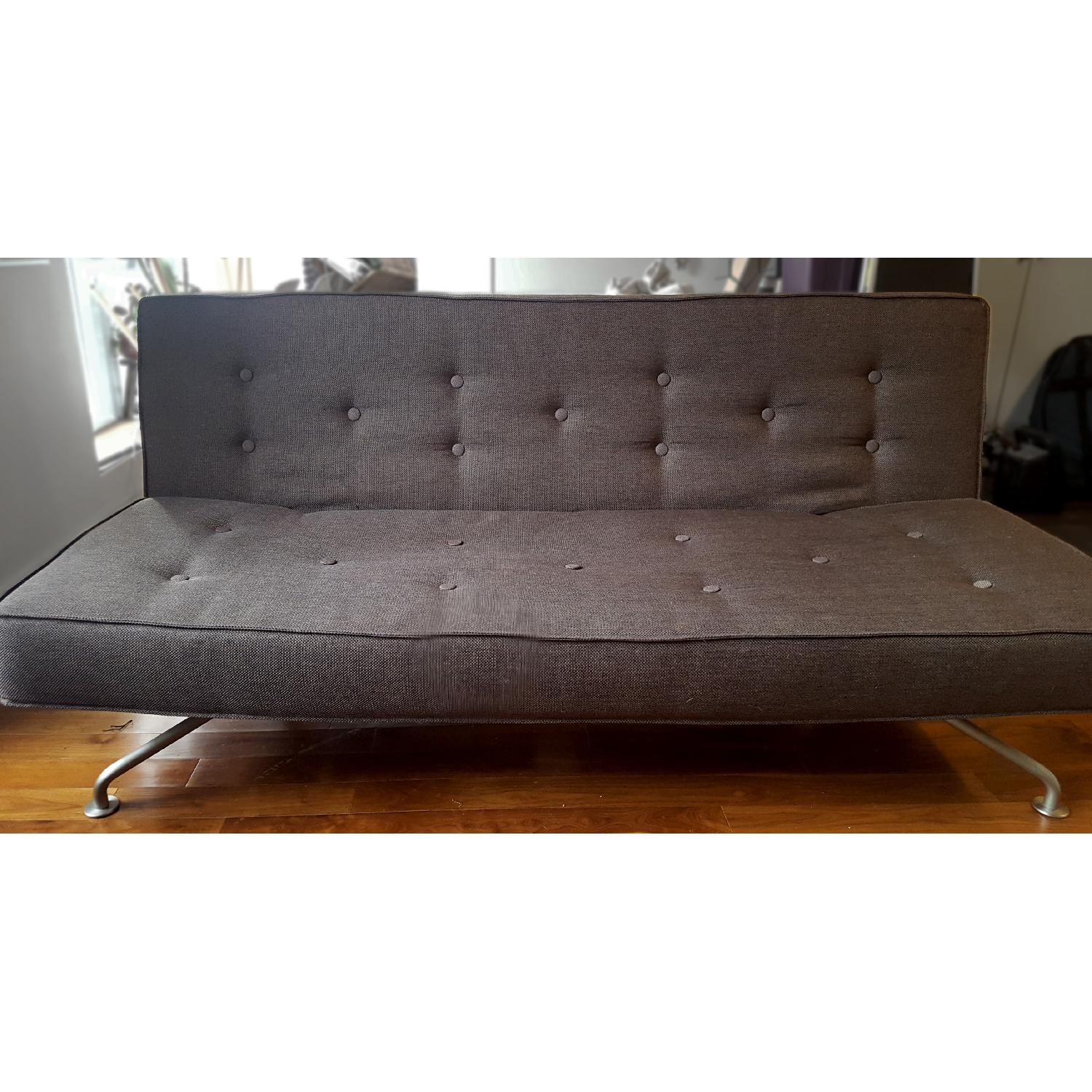 BoConcept Convertible Sofa w/ Matching Ottoman in Dark Gray Tweed - image-3