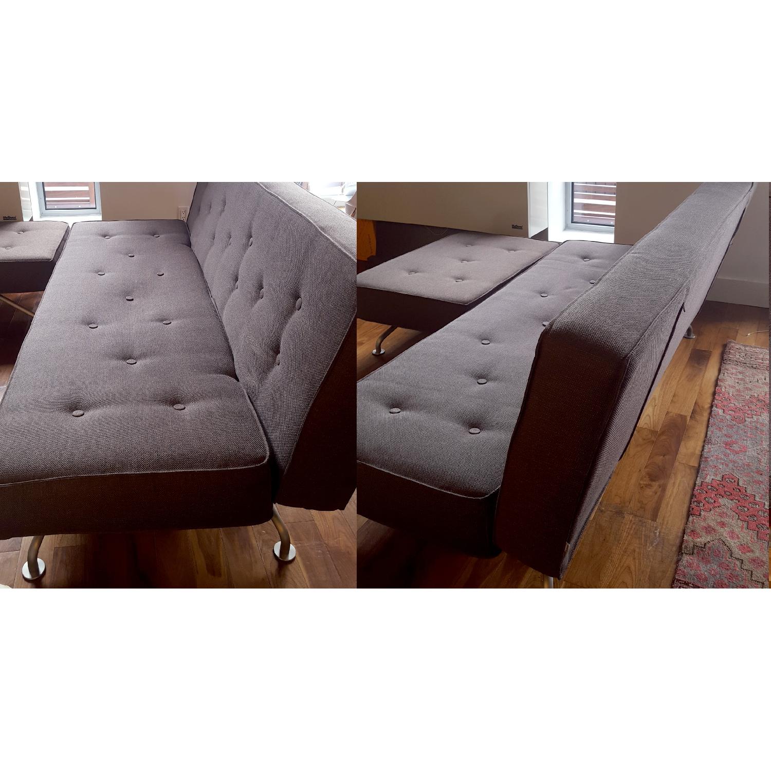 BoConcept Convertible Sofa w/ Matching Ottoman in Dark Gray Tweed - image-4