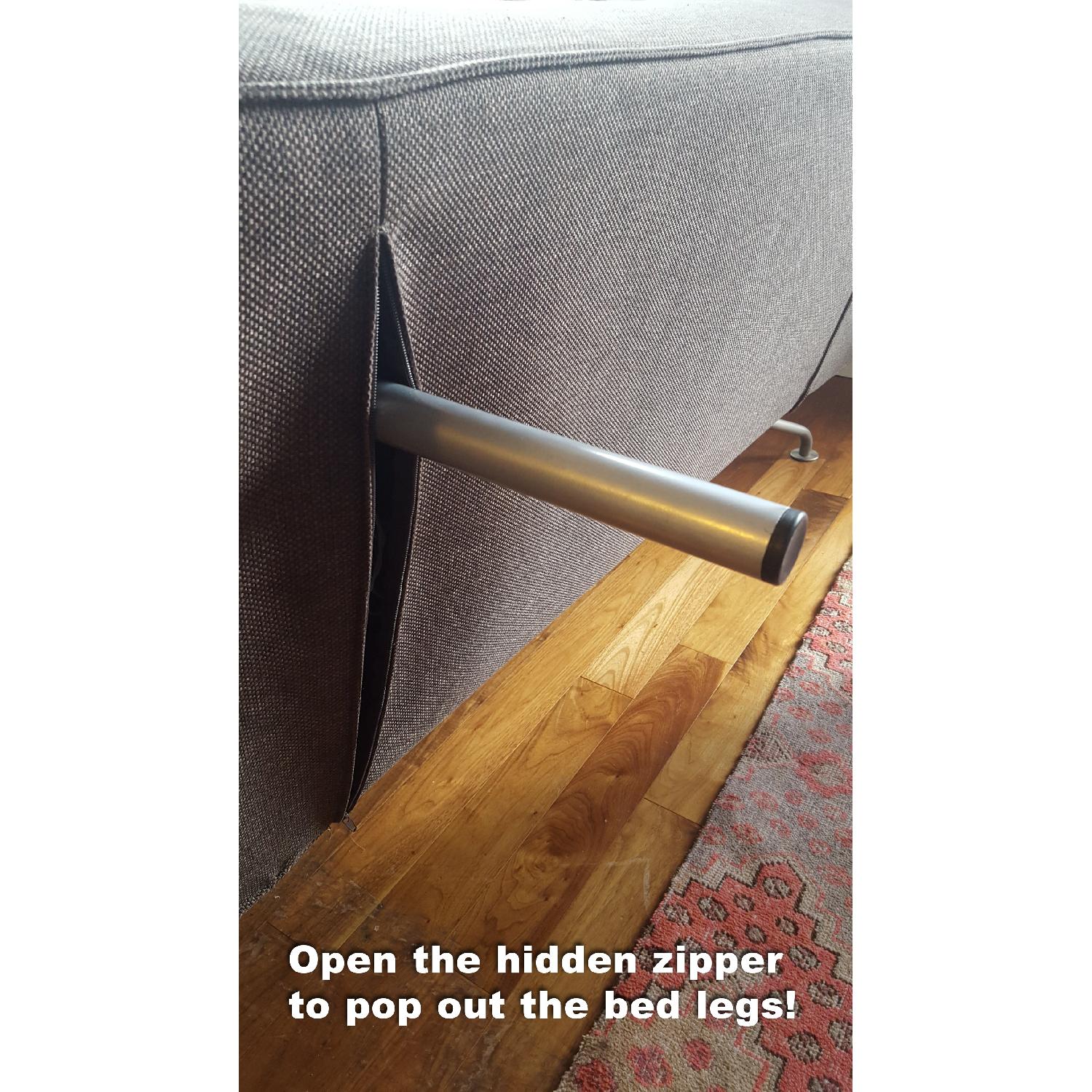 BoConcept Convertible Sofa w/ Matching Ottoman in Dark Gray Tweed - image-5