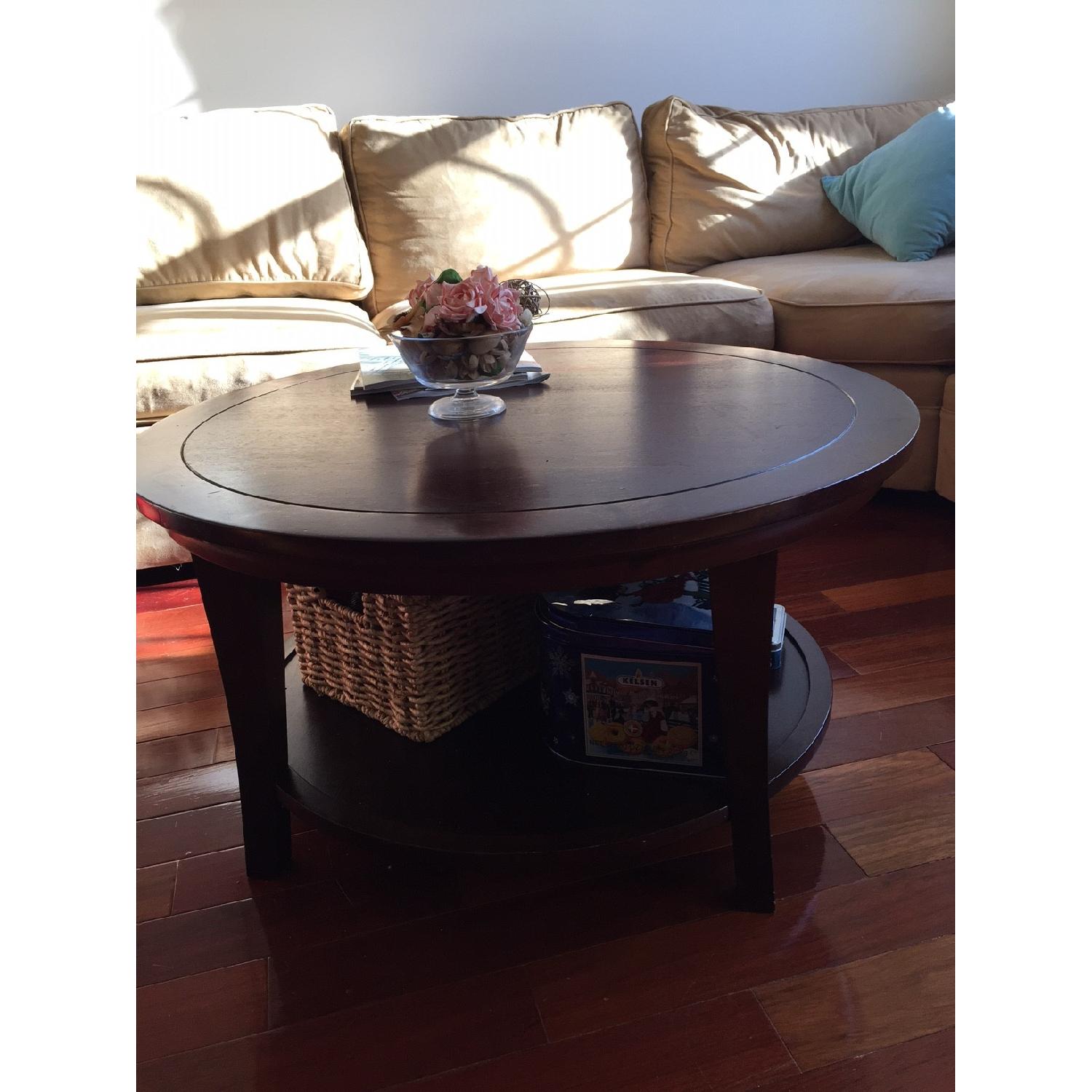 Pottery Barn Round Coffee Table - image-1
