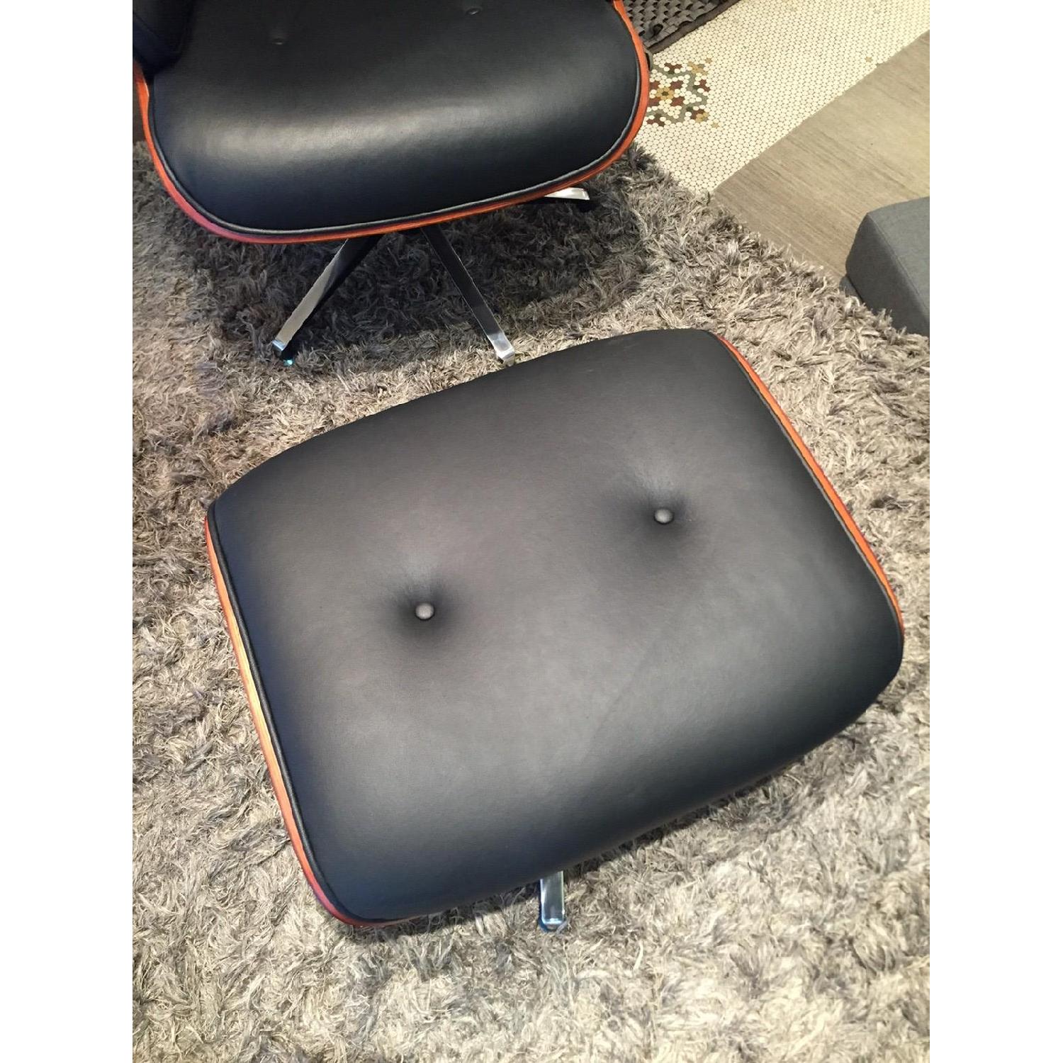 The Smart Sofa Black Leather Lounge Chair w/ Ottoman - 5 Available - image-4