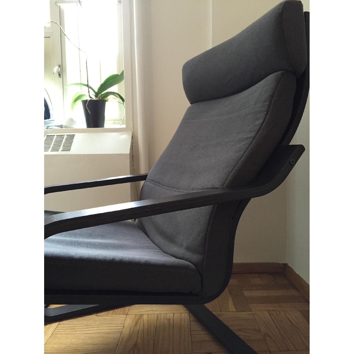 Ikea Poang Dark Grey Armchair - AptDeco