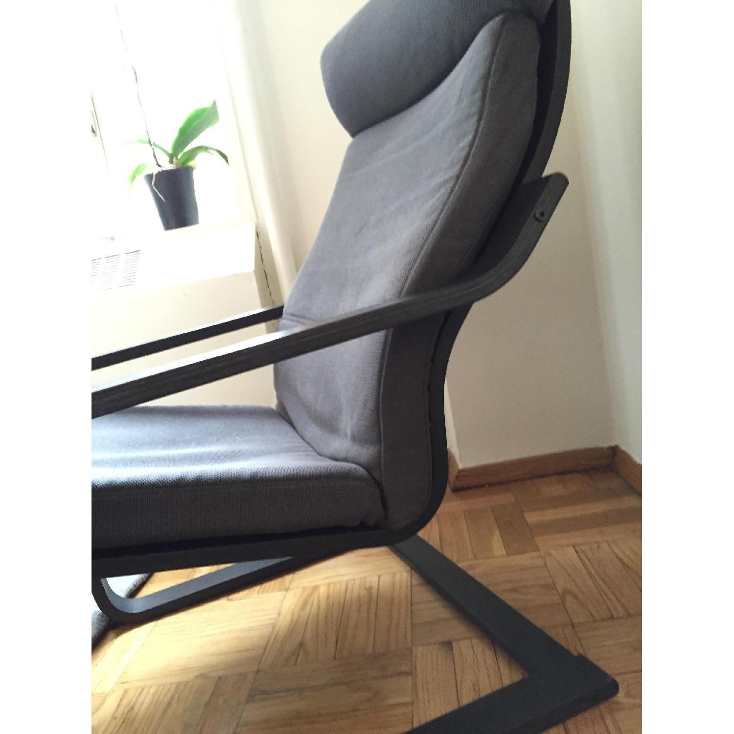 Ikea Poang Dark Grey Armchair - AptDeco