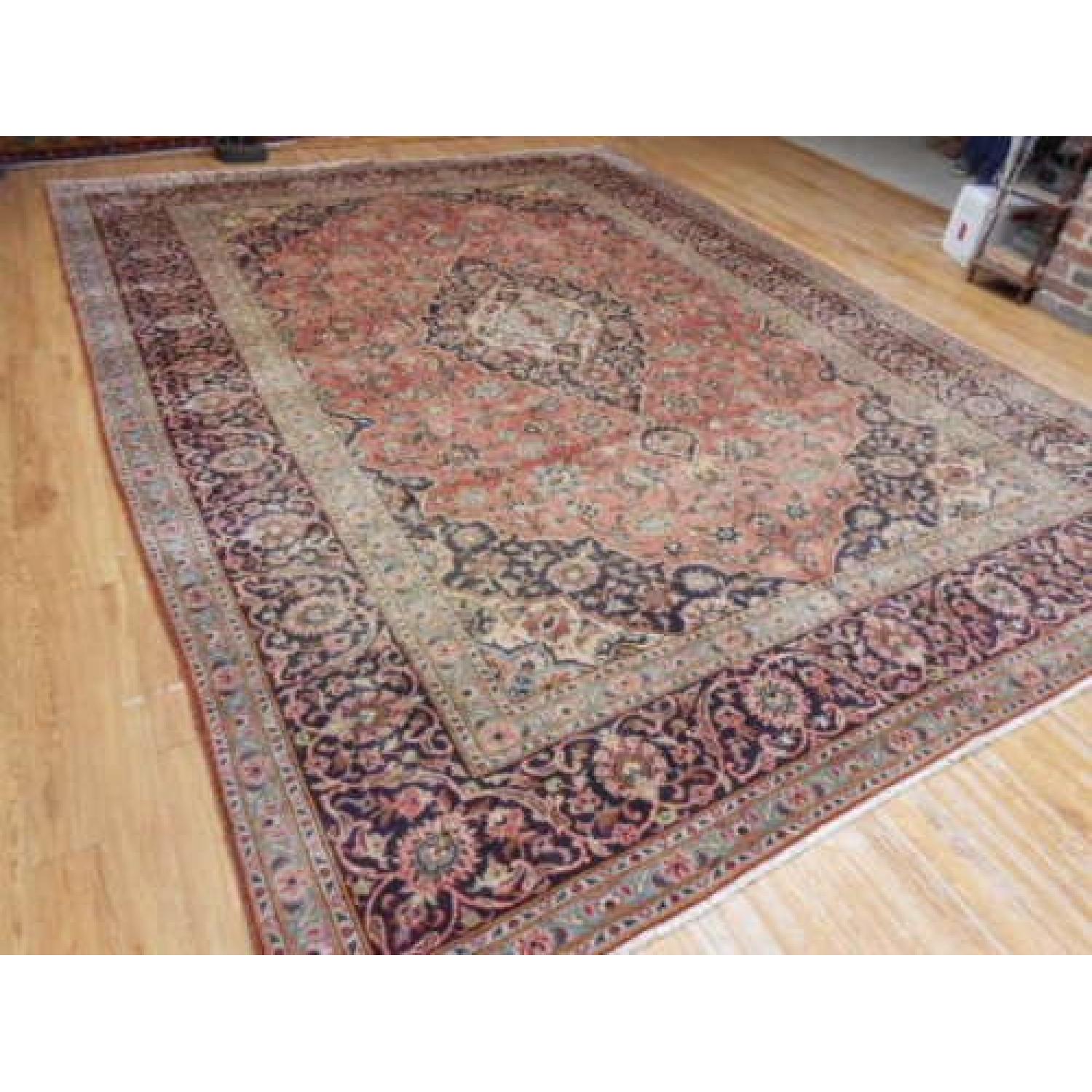 Vintage Sun Faded Persian Kashan Rug - image-2