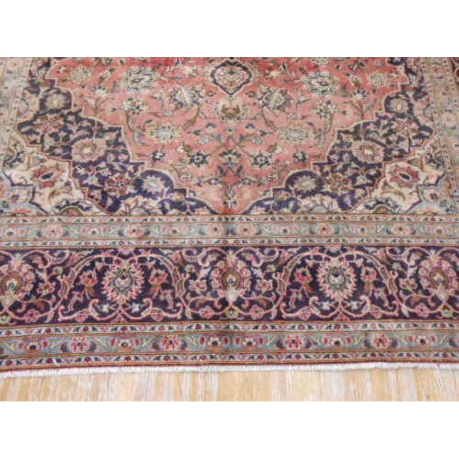 Vintage Sun Faded Persian Kashan Rug - image-3
