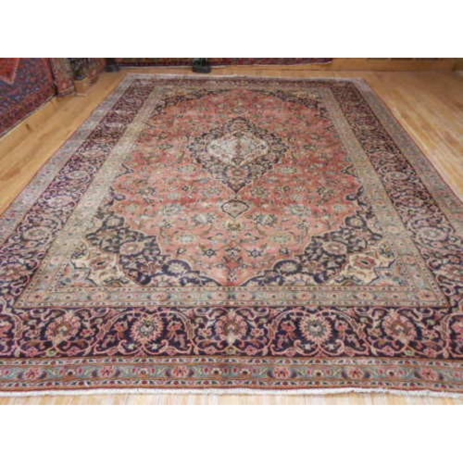 Vintage Sun Faded Persian Kashan Rug - image-4
