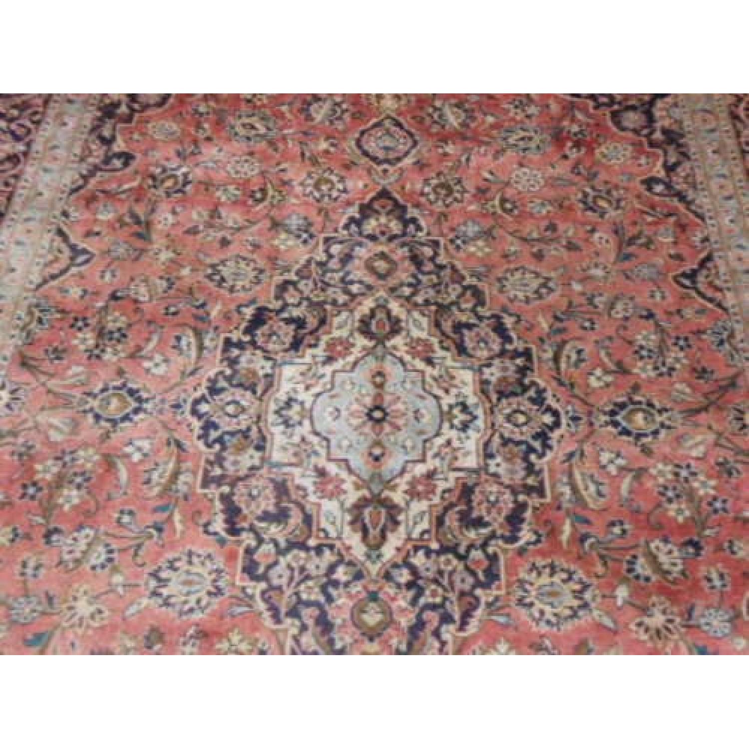 Vintage Sun Faded Persian Kashan Rug - image-5